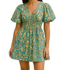jules printed mini dress Beyond by Vera Jules Mini Dress Blue / M